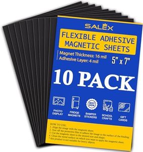 Magnetic Sheets with Adhesive Backing for Crafts, DIY 10 Pack. Strong Craft Magnets 5" x 7" to Make Flexible Magnet Self Sticky Tapes, Strips, Squares, Sheet for School Classroom Board, Fridge, Photos