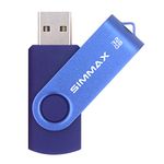 SIMMAX 32GB Memory Stick USB 2.0 Flash Drives Swivel Thumb Drive Pen Drive (32GB Blue)