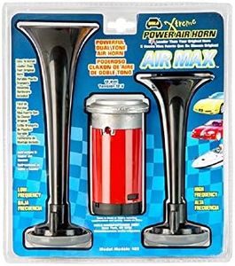 Wolo (402) Air Max Black Plastic Trumpet Horns - 12 Volt, High and Low Tone