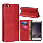 SunYoo for iPhone 6 Plus /6s Plus Case,Cowhide Pattern Leather Magnetic Book Wallet Case Stand Holder Flip Cover with Card Slots/Cash Compartment for iPhone 6 Plus/6s Plus(5.5")-Wine Red