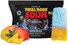 Final Boss Sour, Fun Dip, Extreme Super Sour Blue Raspberry Powder with Real Candy-Tasting Dried Mangoes, (3.5 Ounces Bag) - Vintage Old School 80s and 90s Party Candy