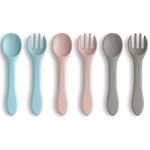 Vicloon Baby Fork and Spoon Set, 6 Pcs Silicone Baby Feeding Training Spoon Self-Feeding Weaning Spoons Forks, Training Feeding for Kids Toddlers Children and Infants