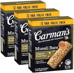 Carman's Muesli Bars Original Fruit Free Value Pack 3x540g (Pack of 36)
