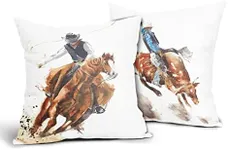 aportt Cowboy Riding Horse Pillow C