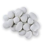 White Gas Logs (24pcs) Ceramic Pebbles for Firepits，for All Types of Indoor, Gas Inserts, Ventless & Vent Free, Electric, or Outdoor Fireplaces & Fire Pits. Realistic Clean Burning