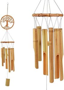 AUXSOUL Bamboo Wind Chimes, Wooden Windchimes Music Hanging Ornament Decoration Christmas Gift for Outdoor, Indoor, Home, Garden, Patio, Porch, Yard, Farmland and Balcony(Tree of Life)