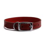 Ancol Heritage Durable Leather Red Dog Collar Puppy Pet Training Accessory 28-36cm, Size 3