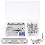 Glarks 20 Sets 80mm/3inch Stainless Steel Flat Straight Brace Brackets Mending Joining Plates Repair Fixing Bracket Connector and 80pcs Self Tapping Screws Set (80mm/3inch)