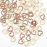 tiggell 100pcs Heart Circle Enamel Charms Pendants Beads Mother's Day Hawaii Style Dangle Accessories for Valentine's Day DIY Craft Necklace Bracelet Jewelry Making, alloy, alloy