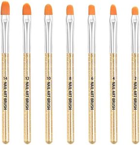 AvoDovA 7 Pezzi Pennelli per Unghie Set, Pennello Gel Unghie, Gel UV e Spazzola di Arte del Chiodo per Unghie in Acrilico, Spazzola per Ricostruzione Unghie Gel UV per Pittura Penna Strumento (A)