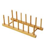 Kunovo Bamboo Dish Rack,Pot lid/Plate/Cutting Board Organizer for Kitchen cabinets,Bottle Drying Holder (6G)