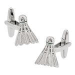 Zivom® Sports Shuttlecock Badminton Silver Office Formal Shirt Blazer Cufflink Pair Men Gift Box