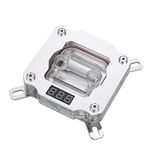 CPU Waterblock, ASHATA Computer PC CPU Water Cooling Block Waterblock Liquid Cooler Copper Base with Temperature Display for