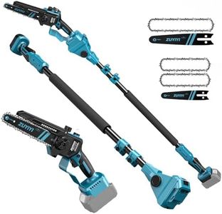 ZUYIYI 3-in-1 Cordless Pole Saw & 6 Inch 8 Inch Mini Chainsaw for Makita 18V Battery(NOT Included), Electric Chain Saw w/Extension Pole, 15Ft Max Power Pole Chainsaw for Tree Trimming, Wood Cutting
