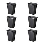 Sterilite 10220012 2 Gallon/7.6 Liter Rectangular Vanity Wastebasket, Black/White, 12-Pack