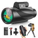 Goksy 15x52 HD Monocular for Adults High Powered with Phone Adapter and Tripod, Monocular Compact with BAK4 Prism & FMC Lens, Monoculars for Hunting, Bird Watching, Hiking,Traveling