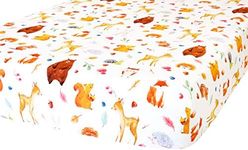 100% Cotton Fitted Crib Sheet - Premium Baby Bedding - Soft, Breathable & Durable - Woodland Animals Print