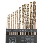 HPMAISON True 5% Cobalt Drill Bit Set, 13Pcs M35 High Speed Steel Twist Drill Bits 1.5mm-6.5mm, 135° Split Point Extremely Heat Resistant for Stainless Steel, Cast Iron, Hard Metal, Plastic, Wood