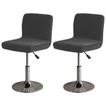 Lehelife Bar Stool Covers Set of 2 Swivel Bar Stool Chair Velvet Protector Counter Height Chair Covers for Family Black