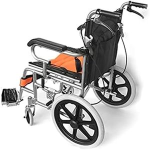 ZHIHE SOLID TYRE light weight FOLDABLE steel WHEELCHAIR With Four Brakes, Black and Orange