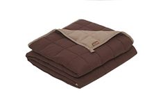 Mysa Sleep 7 kg Weighted Blanket - Cooling Breathable Microfiber with Premium Glass Beads (Brown/Beige 60" x 80" 15 LB)