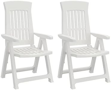 vidaXL Reclining Garden Chairs 2 Pack PP White