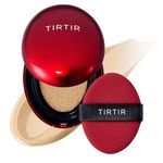 TIRTIR Mask Fit Red Cushion Foundation | Full coverage, Weightless, Skin fit, Satin Glow Finish, Korean Makeup, beauty, Tattoo cover up, Buildable (#24W Soft Beige, 18g)