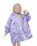 Wearable Blanket Sweatshirt for Girl, Premium Hoodie Blanket Teenager & Kids Sizes, Super Soft Warm Cozy Throw for 7-14 Years