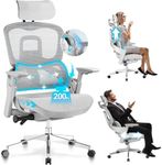 MELOKEA Black Ergonomic Office Chair with Seat-Back Synchronization against Pain Back Height Seat Depth Adjustable Unlimited Levitation Antibacterial Latex 4D Arm 200kg 440LBS Heavy Duty TUV&EN1335