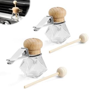 WJUAN 2 Pièce Diffuseur Parfum Voiture, 8ML Parfum Voiture Interieur Bouteille, Exquisement Durable, Parfum Voiture Bouteille, Convient pour Remplir Parfum, Décorer Maisons, Bureaux, Voitures