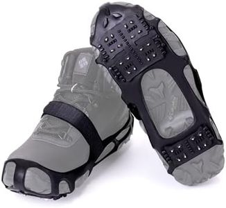 Crampons Pour Bottes, Ginsco Ice Cleats for Winter Boots Crampons for Boots, 24 Microspikes Anti Slip Shoe Grip with 2 Straps, Shoe Spikes for Winter cleats for Men Women Hiking Walking Jogging Size L