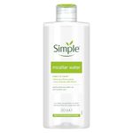Simple Kind to Skin Cleansing Water Micellar 90% hydration boost facial cleanser and makeup remover, 200ml