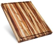 Sonder Los Angeles Bradbury Wood Cutting Board | Teak Edge Grain Cutting Board for Kitchen with Juice Groove & Sorting Compartments for Charcuterie | Gift Box Included | 20x15x1.5 in