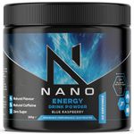 Nano Gaming Energy Drink Powder, Blue Raspberry, 300g, Zero Sugar, Focus, Nootropic Stack, Vegan, 30 Servings