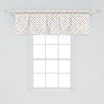 Ambesonne Abstract Window Valance Pack of 2, Colorful Polka Dots Round Circular Vintage Fashion Girls Feminine Design, Rod Pocket Curtain Valances for Kitchen Bedroom, 54" X 18", White Purple