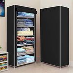 YouCopia Baby Foldable Wardrobe for Clothes Storage, Kids Almirah for Clothes, Baby Cupboard for Clothes Storage Collapsible Wardrobe for Kids Clothes/Toys/Books (Black, 6-Layer)