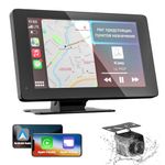 Wireless Apple CarPlay Android Auto Screen,Car Stereo 7" HD Touch Screen Backup Camera, Portable Touch Screen Car Play GPS Navigation for Car,Car Audio Receivers with Mirror Link,Bluetooth,FM, Siri