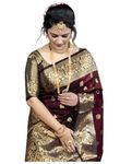 C J Enterprise Women's Pure Banarasi Silk Saree Kanjivaram Style Saree With Blouse Piece For Wedding (Vruksh) (Maroon)