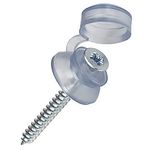 Merriway BH02184 (100 Pcs) Roofing Screw with Clear Waterproof Plastic Cap and Washer - Pack of 100 Pieces, Silver