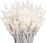 612 Vermont 100 Clear Christmas Twinkle Lights on White Wire, 12 of 100 Lights Twinkle, Indoor and Outdoor Use, Connect up to 4 Sets End to End, Lighted Length 20.6’, Total Length 21.8’