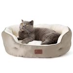 Bedsure Small Dog Bed for Small Dogs Washable - Round Cat Beds for Indoor Cats, Round Pet Bed for Puppy and Kitten with Slip-Resistant Bottom, Camel, 25 Inches