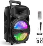 ZYMY Karaoke Machine for Adults and Kids, Portable Bluetooth Speaker Loud with Lights and Microphone, PA System Party Speaker Support USB AUX TF Card FM Radio