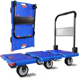 WUD 1323 lbs Heavy Duty Folding Platform Cart with Extendable Deck (31''–39''), 6-Wheel Support, 4'' Quiet Casters, Thick Reinforced Flatbed Dolly for Warehouse, Garage & Moving