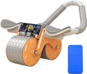 US1984 Abs Roller For Men-Abdominal Exercise Equipment For Home Gym-Ab Roller With Timer,Mobile Holder&Knee Pad-Exercise Wheels For Men&Women-Abs Workout Machine For Core Plank Workout (Orange)