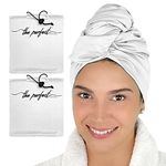 THE PERFECT HAIRCARE Microfiber Hair Drying Towel for Curly Hair - Smooth Microfiber, Ultra-Fine and Untextured - Fast-Drying, Undamaged, Tangle-Free Hair - (40 x 27.5 inches) - White (2)