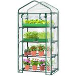 Ohuhu Mini Greenhouse for Outdoors & Indoor - 4 Tier Green House with Reinforced Rust-Resistant Steel Frame, Heavy Duty Transparent PVC Cover, Portable Plant Shelter for Winter Garden, Patio, Balcony