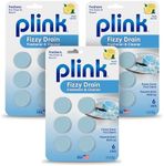 Plink Fizzy Drain Freshener, Prevents Buildup and Maintains a Clear Drain, Removes Drain Odor, 3 Packs of 6, 18 Total Tablets