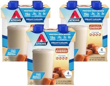 Atkins Energy Shake Creamy Caramel, with B Vitamins and Protein. Keto-Friendly and Gluten Free 4 Count(Pack of 3)