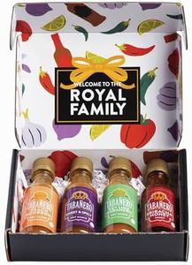 Mini Hot Sauce Gift Set by Tabanero: Peach Bourbon, Sriracha Honey, Key Lime Habanero, Sweet & Spicy, All Natural, Gluten Free, Low Sodium, Vegan, Kosher, Made in the USA, 4-Pack, 1.7 oz Mini Bottles