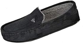 DUNLOP Mens Lewis' Moccasin Slippers. (9 UK/43 EU), Black